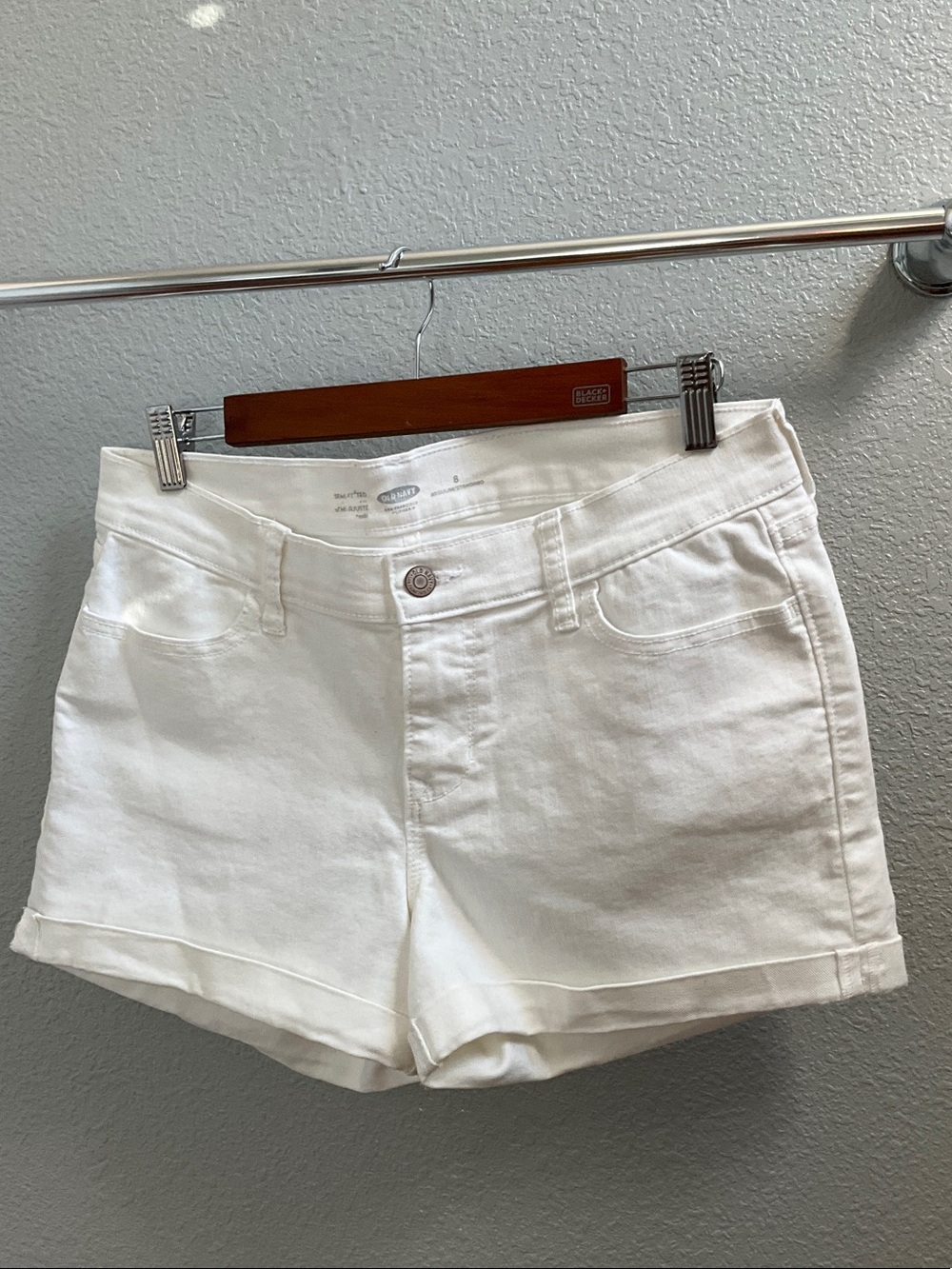 Old Navy White Cuffed Denim Shorts